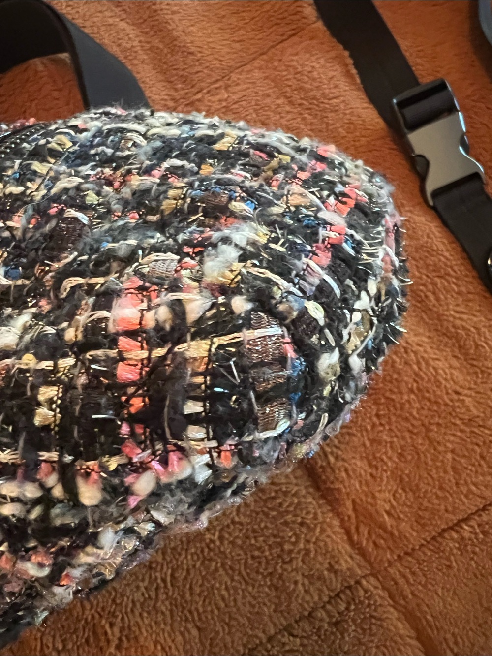MZ Wallace midnight sparkle tweed boucle small Crosby sling - Picture 10 of 15